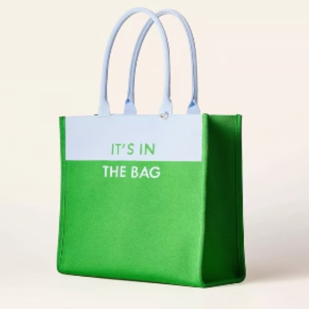 Kate Spade x Target - Colorblock Knit Tote Bag Green/Blue - NEW - Picture 3 of 16